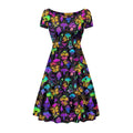 Robes d'été mi-longues pour femmes, grandes tailles, col bénitier, tenues d'automne, robe élégante et décontractée, tailles XS à 4XL